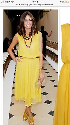 Topshop Olivia Palermo Yellow Dress Size 16 • £12