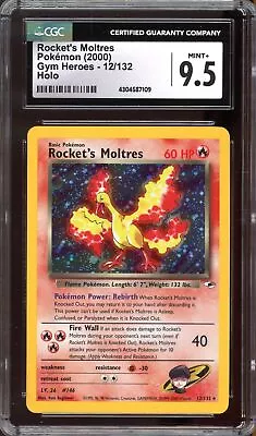 Pokemon Rocket's Moltres Gym Heroes Holo Rare #12 CGC 9.5 • $21.50