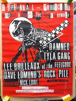 Damned RARE ORIG 1979 Punk Gig Poster MARC ZERMATIDR Feelgood.Screen Printed • £79.99