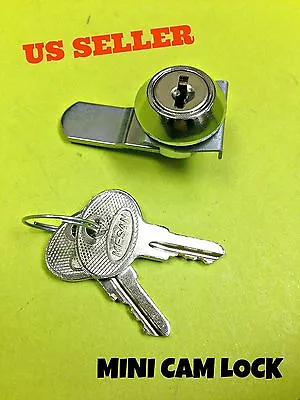 90° Mini Cam Lock File Cabinet Mailbox Desk Drawer Cupboard Locker + 2 Keys • $7.84