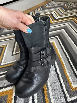 Ugg Australia Black Ankle Leather Boots Size Uk6/39 • £9.99