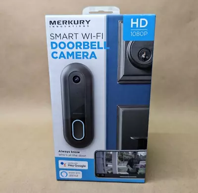 Merkury Smart Wi-Fi 1080p Doorbell Camera Works W/ Google & Alexa • $29.99