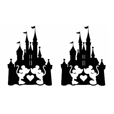 Mickey Mouse Minnie Mouse Silhouette Sticker Decal Disney Wall Decor Car Laptop • $7.99