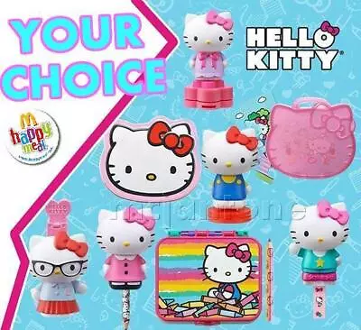 McDonald's 2015 HELLO KITTY School STATIONERY Tools SANRIO Cat YOUR Toy CHOICE • $2