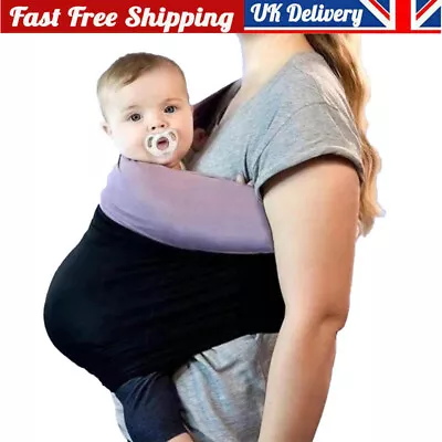 Baby Sling Cotton Adjustable Wrap Carrier Infant Breastfeeding Pouch Newborn • £13.45