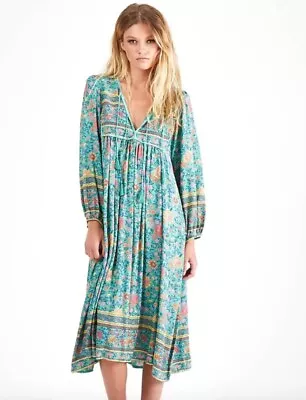 Spell And The Gypsy Folktown Boho Midi Dress Turquoise -Unicorn Tears S • $170