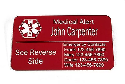 Wallet Medical Alert Card Custom Engraved ID Information Cards • $14.95