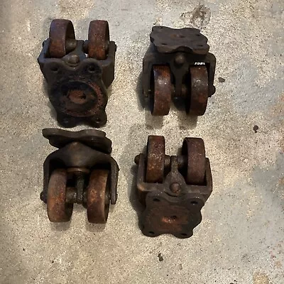 4 Antique Industrial Casters • $68