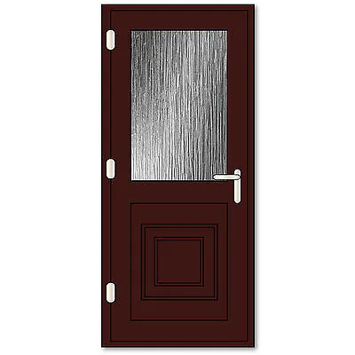 Rosewood Half Glazed UPVC Door | Cherrywood UPVC Back Door High Security • £440.75