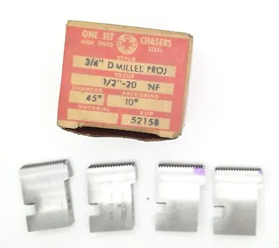 Geometric Tool Co. Set Of Chasers 3/4  D Milled Proj To Cut 1/2 -20 NF 45° • $29.99