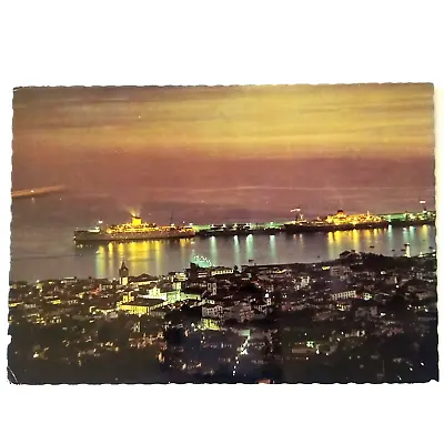 Vintage Postcard Funchal Madeira View Of The Port City Cruise Ships Water Night • $3.75