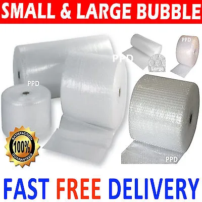 SMALL AND LARGE BUBBLE WRAP 300mm 500mm 600mm 750mm 1000mm 1500mm X 10m 50m 100m • £238.11