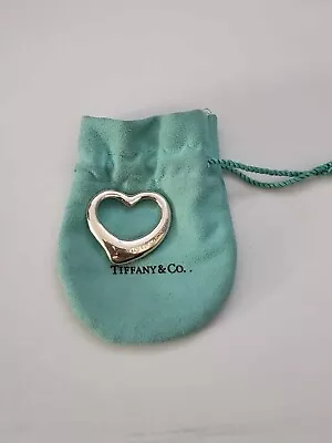 Tiffany & Co Sterling Silver  925 Elsa Peretti Open Heart Pendant 35mm • $80