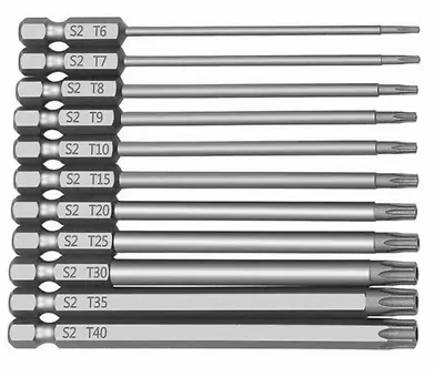 11Pcs Long Reach Torx Star Hex Security Bit Set Tamper Proof Screwdriver Tool UK • £9.79