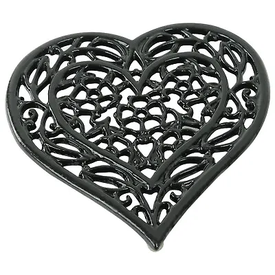 £9.99 • Buy Woodside Decorative Kitchen/Dining Table Heart Shaped Vintage Cast Iron Trivet