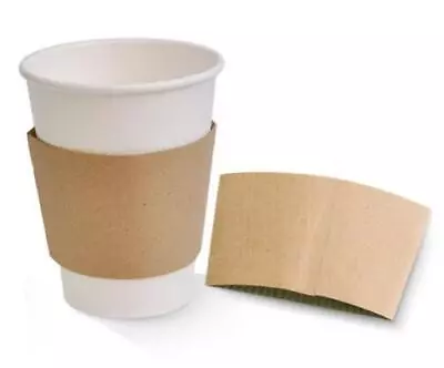 100x Coffee Cup Sleeve For 8oz Slip Heat Cafe Takeaway • $8.50