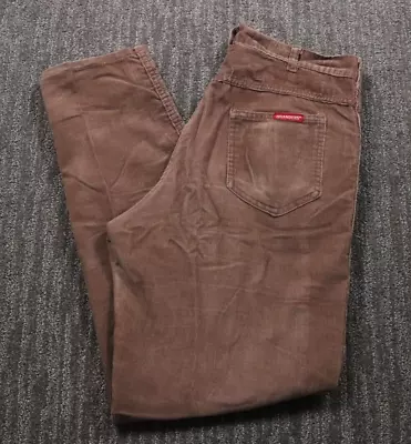 Vintage 80's Dickies Branders Corduroy Pants Brown Men's 32x30 Talon Zip Grunge • $34.77