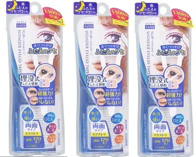 D-UP Wonder Eyelid Tape (Extra) 120 Pcs Double Eyelids Make JAPAN 3pcs Set F/S • $55.59