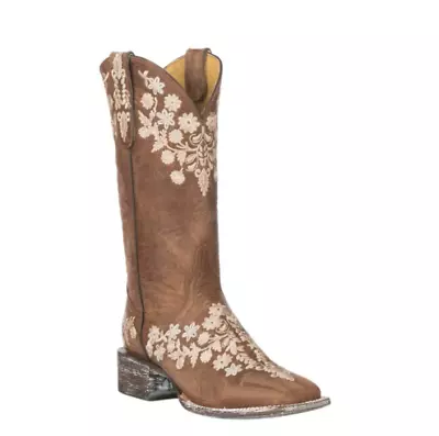 Women's Chestnut Leather (Oryx) Cowboy Boots (7 DAY DELI) • $91