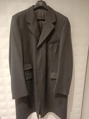 £220 • Buy Harrods Grey Covert Overcoat UK44 L