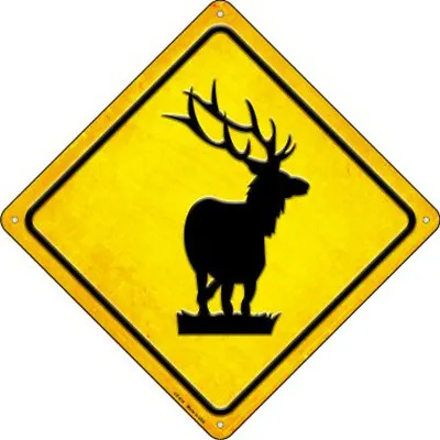 Elk Novelty Metal Crossing Sign 12  X 12  Wall Decor - DS • $26.95