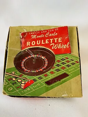 Vtg Josa Games 5.75  Roulette Wheel Monte Carlo USA John Samuels Ball & Mat IOB • $11.20