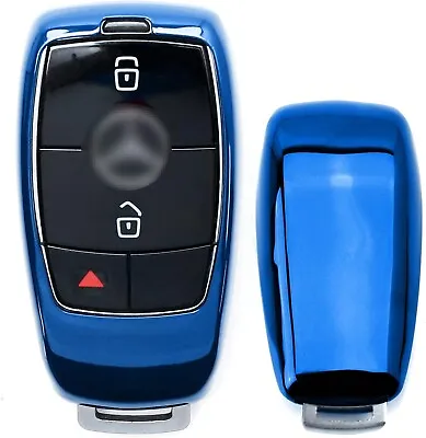 Chrome Blue TPU Key Fob Case For Mercedes E S G C CLA CLS GLB GLC GLE GLS-Class • $9.99
