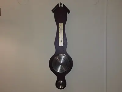 Vintage JASON West Germany Hanging THERMOMETER BAROMETER HYDROMETER Wood Brass • $17