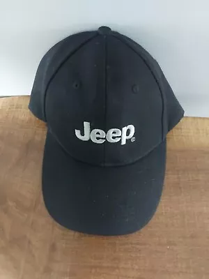Jeep Embroidered Baseball Cap Adjustable Black Hat Polyester Embroidery On Back • $12.50