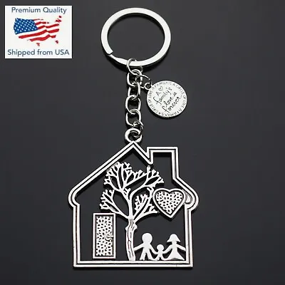 Family House Warming Hollow Mom Dad Child Figures Keys Love Keychain Charms Gift • $7.99
