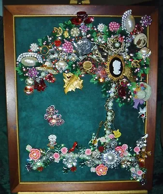 Vintage Jewelry Art Tree Of Life   Bonnets  Framed & Signed • $75.99