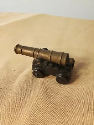Brass Barrel Cast Iron Miniature Cannon Mt Penn Replica Vintage Toy • $12.93