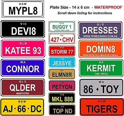 NOVELTY PERSONALISED KIDS MINI NUMBER LICENCE PLATES 14 X 6 SIGNS BIRTHDAY XMAS  • $9.50