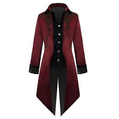 Retro Victorian Steampunk Gothic Men Tailcoat Jacket Tail Coat Halloween Costume • $70.99