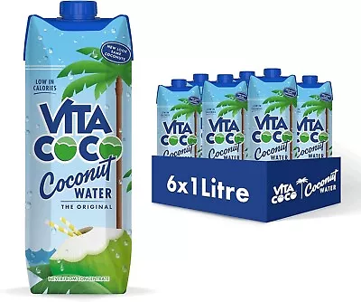 Vita Coco Pure Coconut Water 1L X 6 Naturally Hydrating Packed With Electrolyt • £11.49