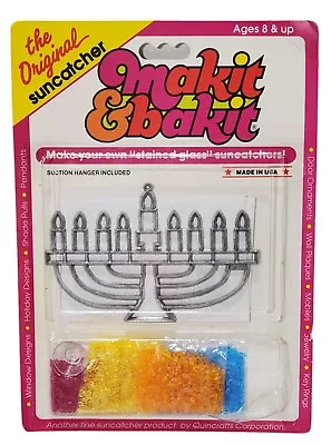 Vintage Makit & Bakit Hanukkah Menorah Hanukkiah Suncatcher With Crystals NOS • $24.99