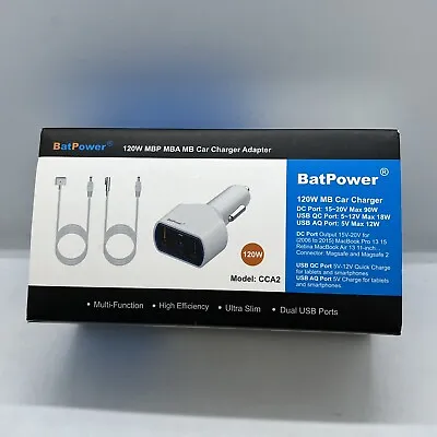 BatPower CCA2 120W MACBOOK MBA MBP MB Car Charger (B9:5) • $27.90