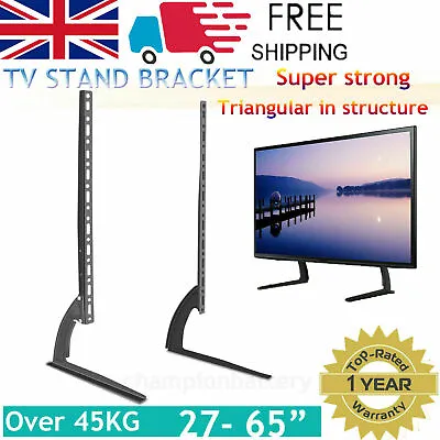 Universal Table Desk Pedestal TV Stand Screen Monitor Riser LCD LED 14  To 65  • £13.99