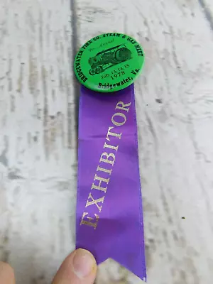 $19.99 • Buy 1978 Steam & Gas Meet Bridgewater VA Exhibitor Button Pin Pinback W Ribbon