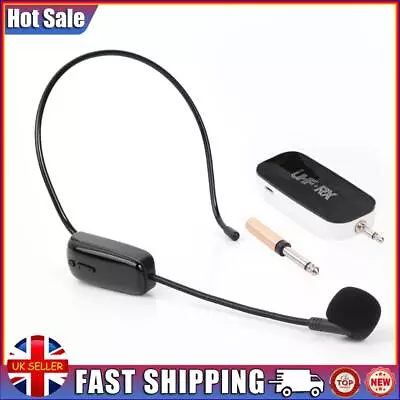 UHF Wireless Microphone Headset Mic System For Churches Teaching Stage Voice Amp • £15.99