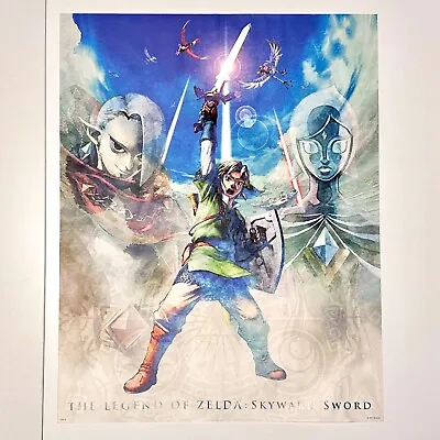 Legend Of Zelda 25th Anniversary Poster Skyward Sword Link My Club Nintendo 2011 • $13.49