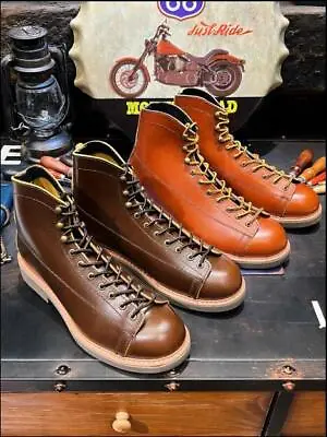 Genuine Leather Men Handmade Vintage Motorcycle Casual Work Boots Shoes  • $130.19