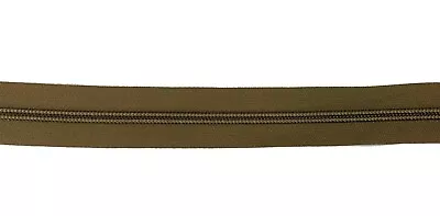 YKK No5 CHAIN Coil Zipper Coyote Brown (D334 - 5 CI CHAIN 5/8 DYED) Military Zip • $2.86