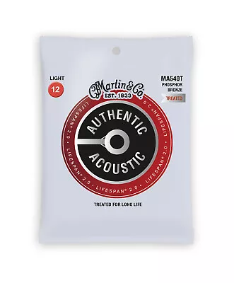 Martin Lifespan Treated Phosphor Bronze Strings Light .012-.054 MA540T • $13.99