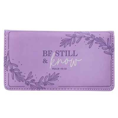 Faux Leather Checkbook Cover For Women | Be Still And Know - Psalm 46:10 • $23.59