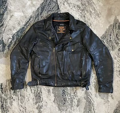Milwaukee Leather Motorcycle Jacket Men's Large Black Zip Out Liner Riding • $149