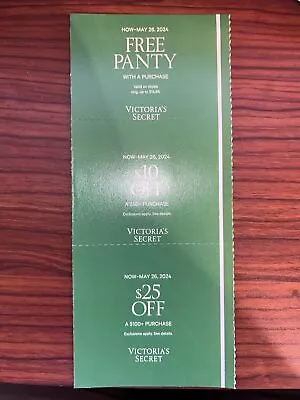 Victoria’s Secret Coupons $10 Off $50 $25 Off $100 And Panty Exp 5/26/24 • $8.75