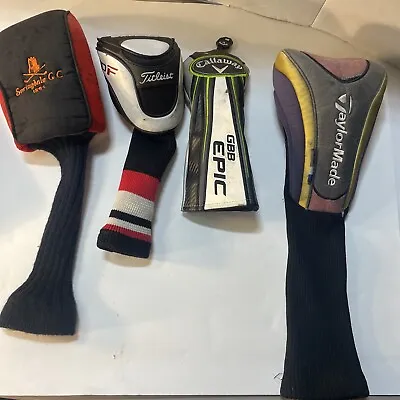 Lot Of 4 Used Golf Club Headcovers Taylormade BurnerCallaway GBB Titleist 910F • $25