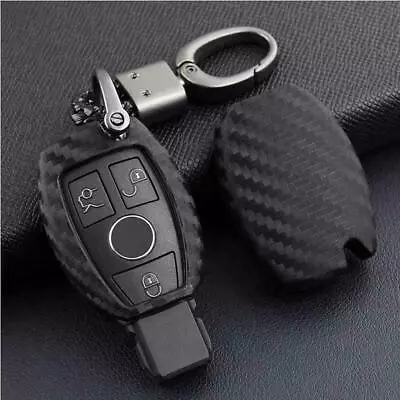 For Mercedes-Benz Carbon Fiber Smart Car Key Case Cover Fob Holder Accessories • $4.95