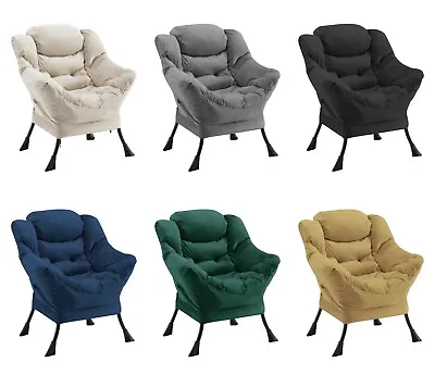 Velvet Lazy Chair Occasional Chair Armchair Accent Chair Comfy Reading Chair • £99.99
